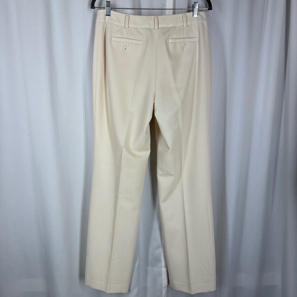 Jones New York Collection Wool Blend Stretch Ivory Trouser Pants Size 6 - Picture 2 of 12